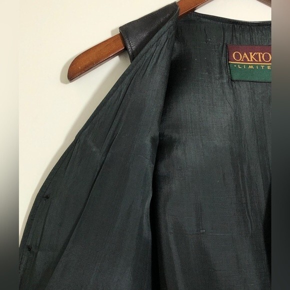 Oakton Vest Mens Size 40 Black Leather Biker Western Punk Vintage - Picture 8 of 10